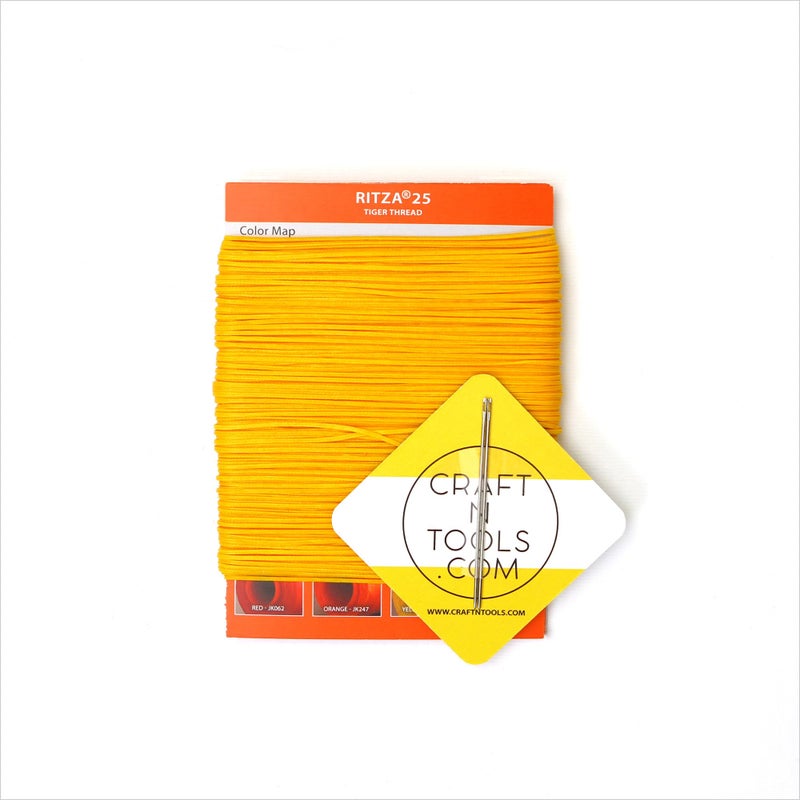 Ritza 25 Tiger Thread Yellow 0.8mm RITZA 25 Tiger Thread for Leather Craft | Waxed Tiger Thread | Ritza 25 Thread | Waxed Polyester | Saddlers Thread - Image 2